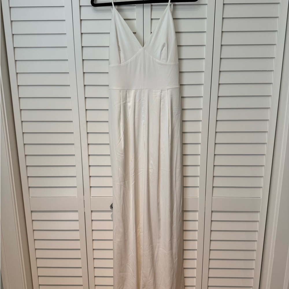 NWT Abercrombie Elegant White Satin Jumpsuit